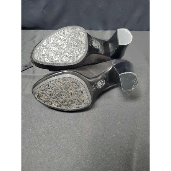 Sofft Renita Black Platform Heel Suede Back Zip Open Toe Caged Size 8.5 - Picture 8 of 8